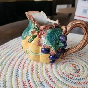 Vintage Fitz & Floyd 1998 Autumn Harvest Creamer Leaves Fruit. Harvest Coffee